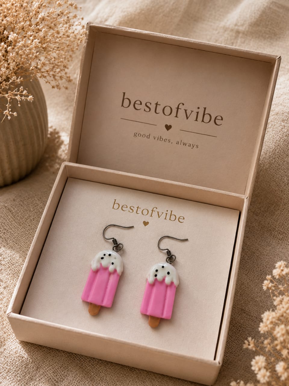 Pink Popsicle Earrings 🍧✨