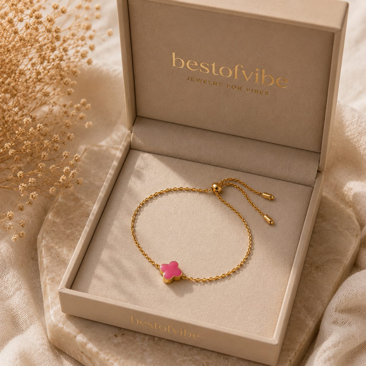 Pink Clover Bracelet ✨