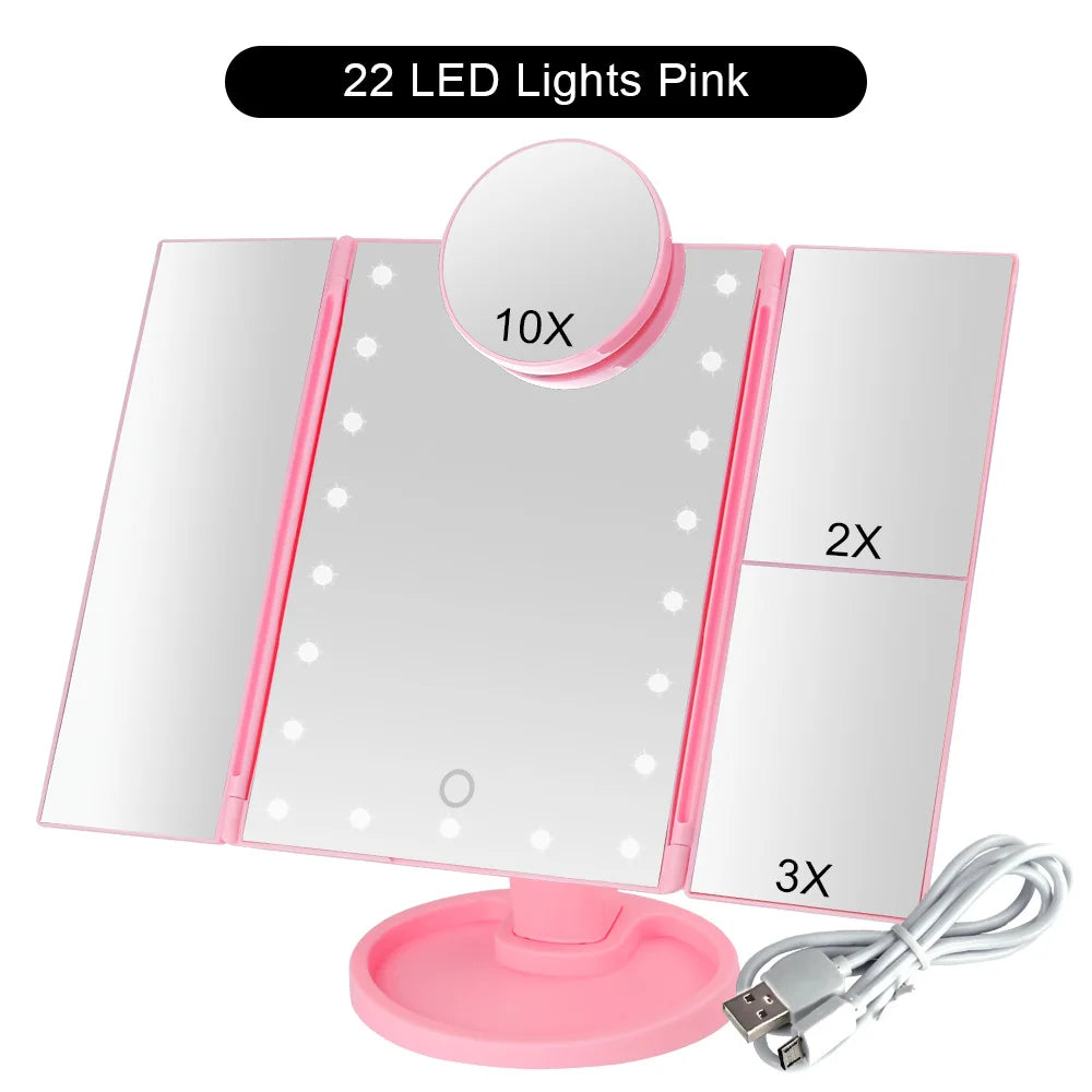 Touch Screen Makeup Mirror with 22 LED Light
