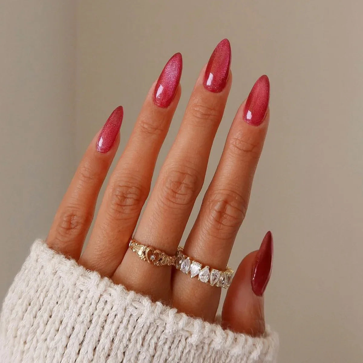 Μακριά Almond Fake Nails – Elegant Style