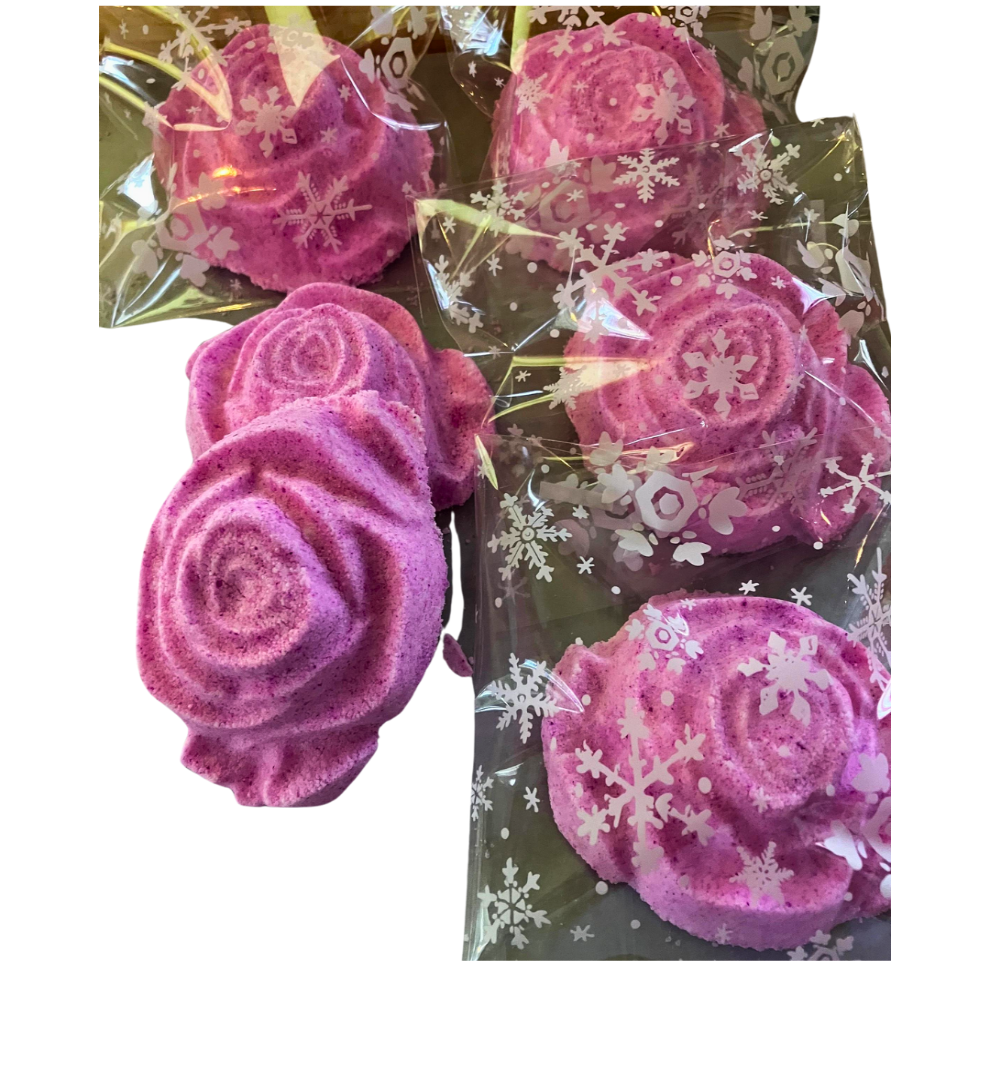 Bath Bomb Frosted Rose White Musk – Luxury Relax & Floral Spa