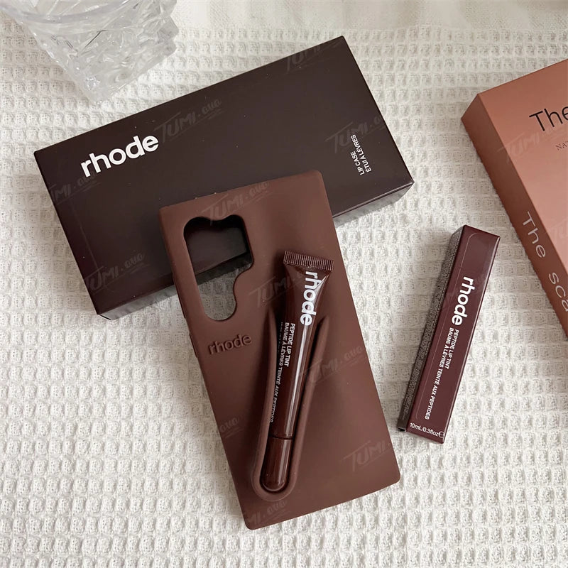 Original Rhode Lipstick Phone Case For Samsung Galaxy A55 A35 A16 A25 A15 A05S With Lipgloss Box Cover
