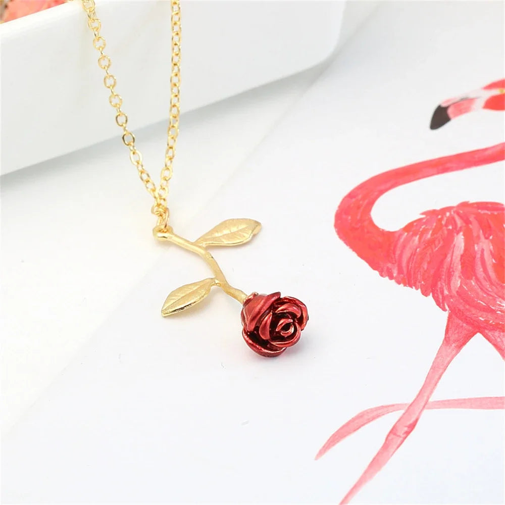 3D Rose Flower Necklace