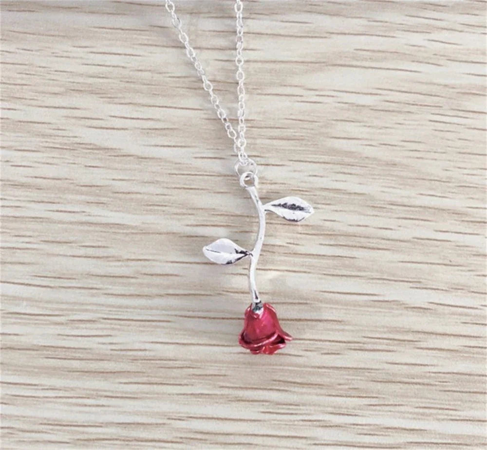 3D Rose Flower Necklace