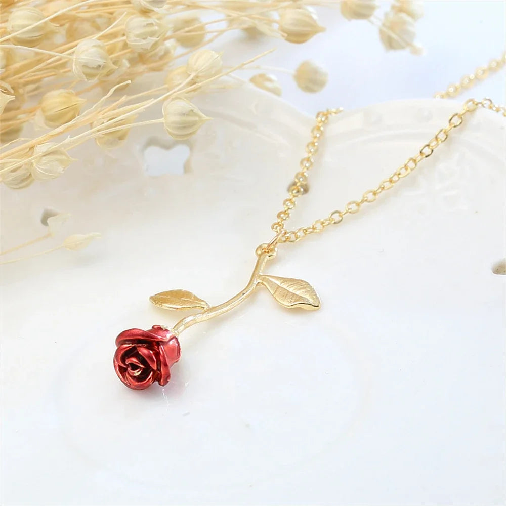 3D Rose Flower Necklace