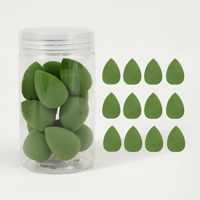 12pcs Makeup Sponge Set With Storage Jar