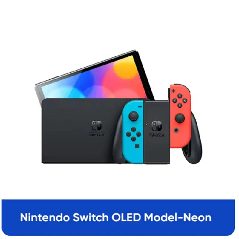 HK version Nintendo Switch OLED Video Game White or Neon (64GB) 7‘’ OLED display Enhanced audio Wired LAN port