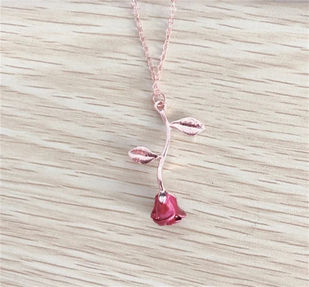 3D Rose Flower Necklace