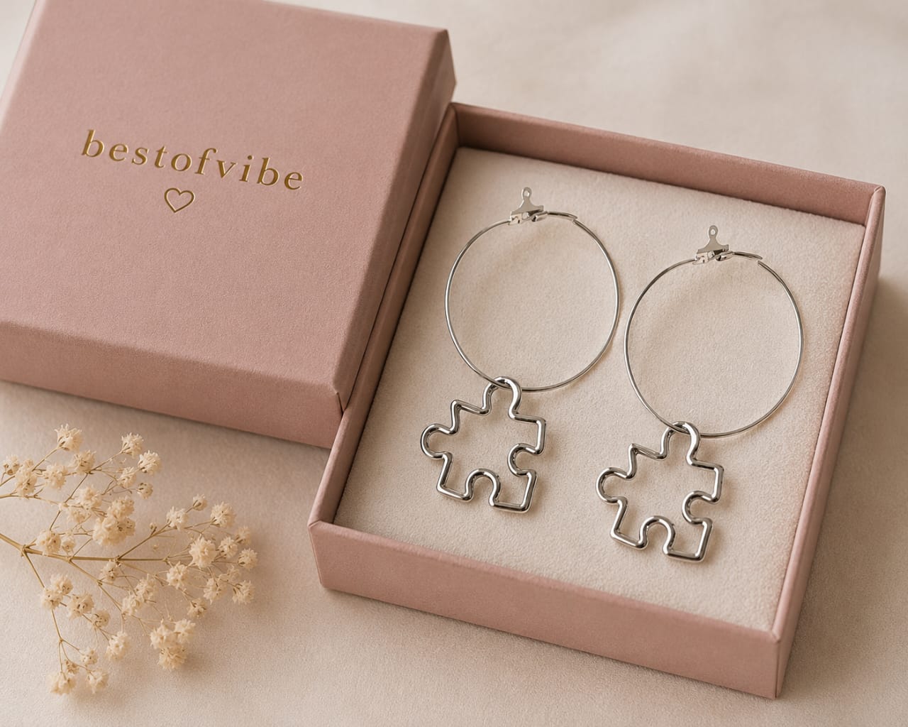 Puzzle Piece Hoop Earrings 🧩