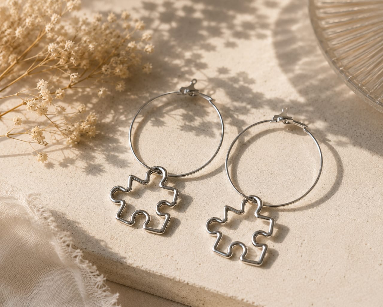 Puzzle Piece Hoop Earrings 🧩
