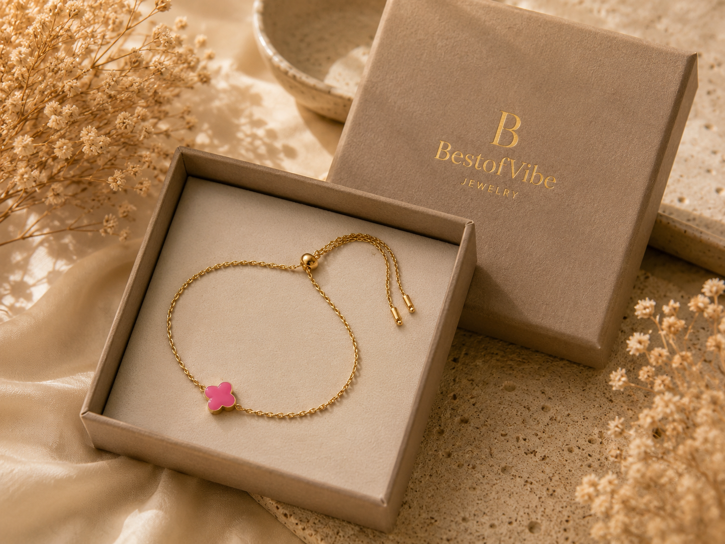 Pink Clover Bracelet ✨