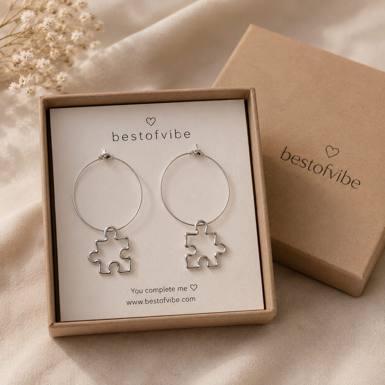 Puzzle Piece Hoop Earrings 🧩