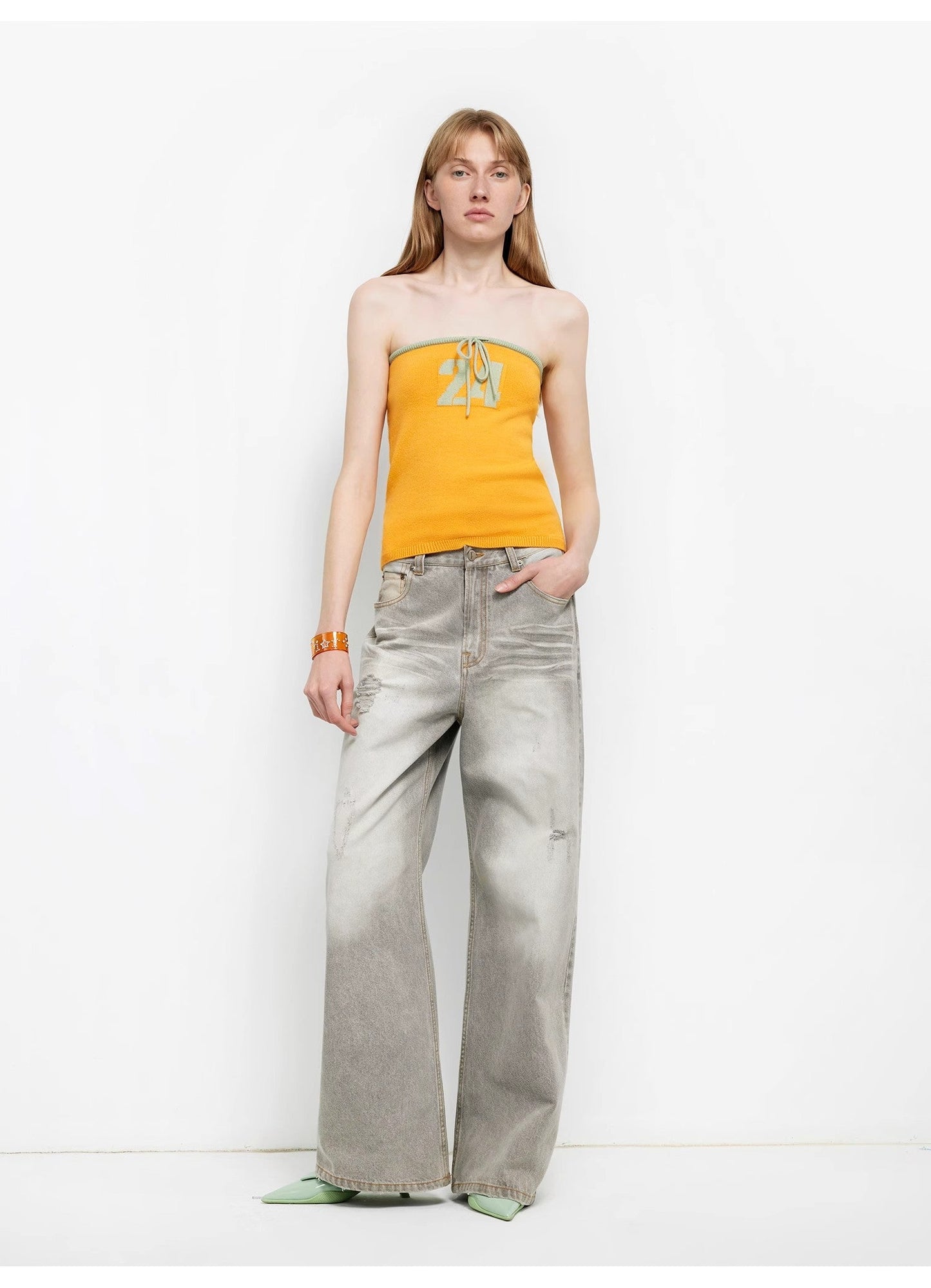 "Adolescent" Retro Street Style Heavy-Wash Low-Waist Jeans