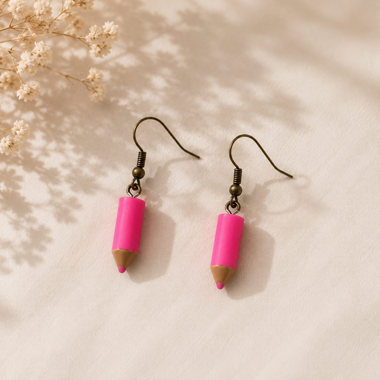 Pink Pencil Earrings