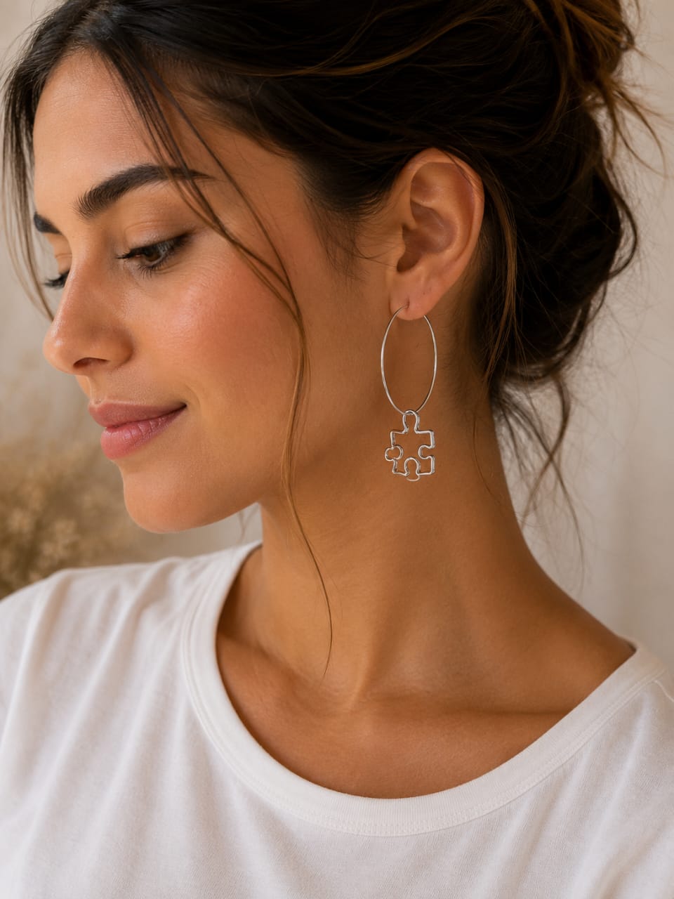 Puzzle Piece Hoop Earrings 🧩