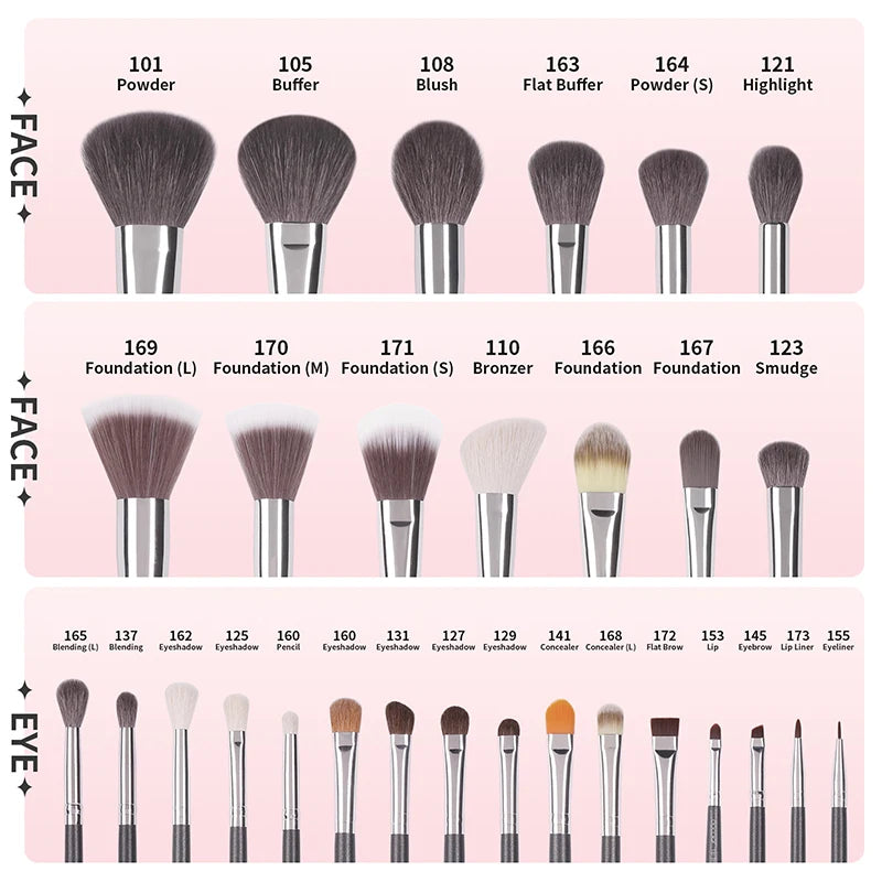 Makeup brushes set 29pcs Professional Natural hair