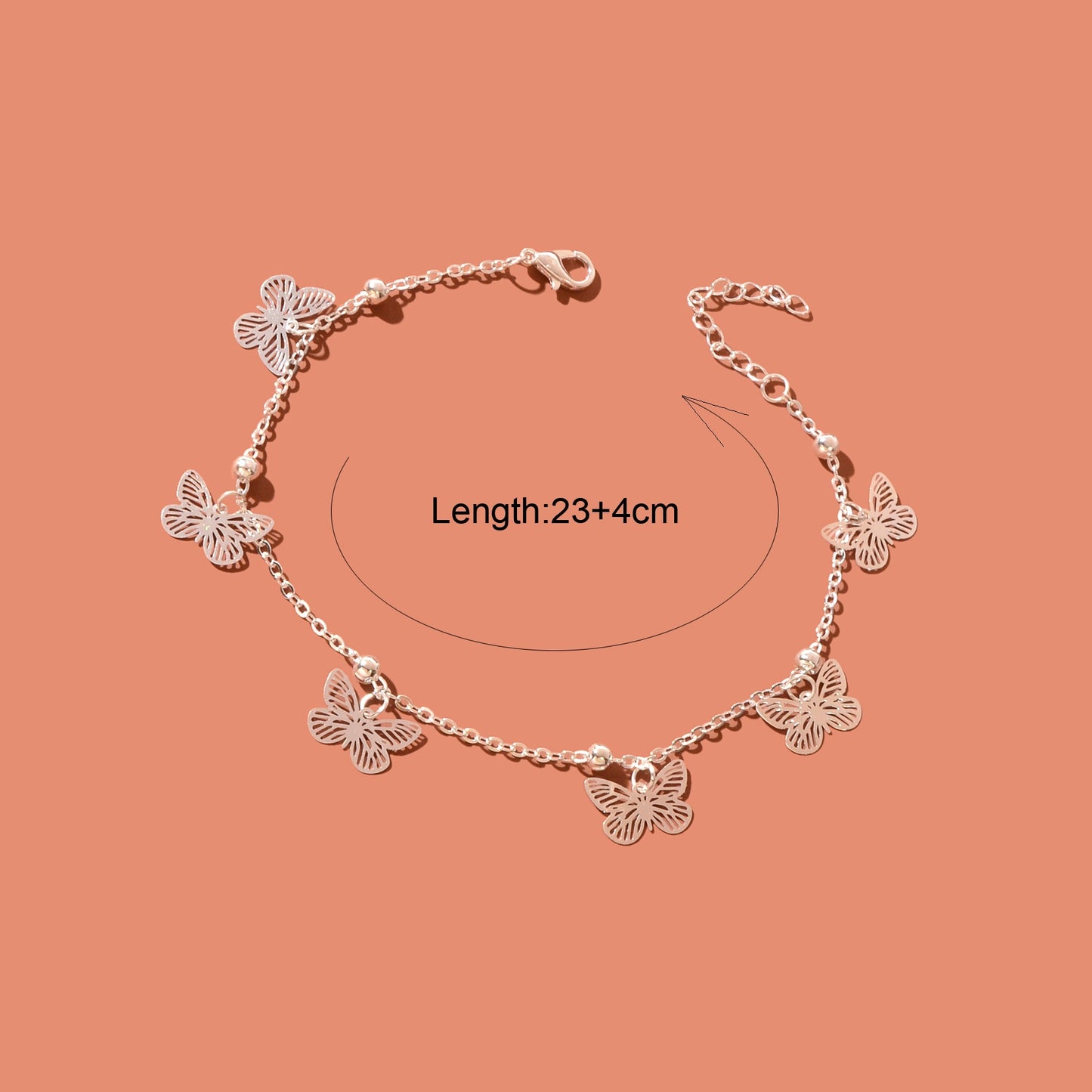 Boho Anklet με Πεταλούδες