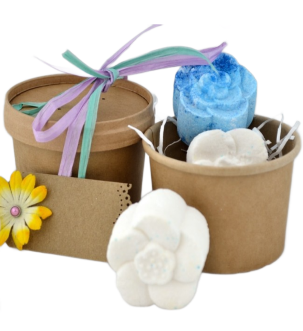 Bath Bomb Gift Box, Two Essential Oil Bath Bombs in a Gift Box - Vegan - SLS Free - Cruelty Free - Plastic Free-0