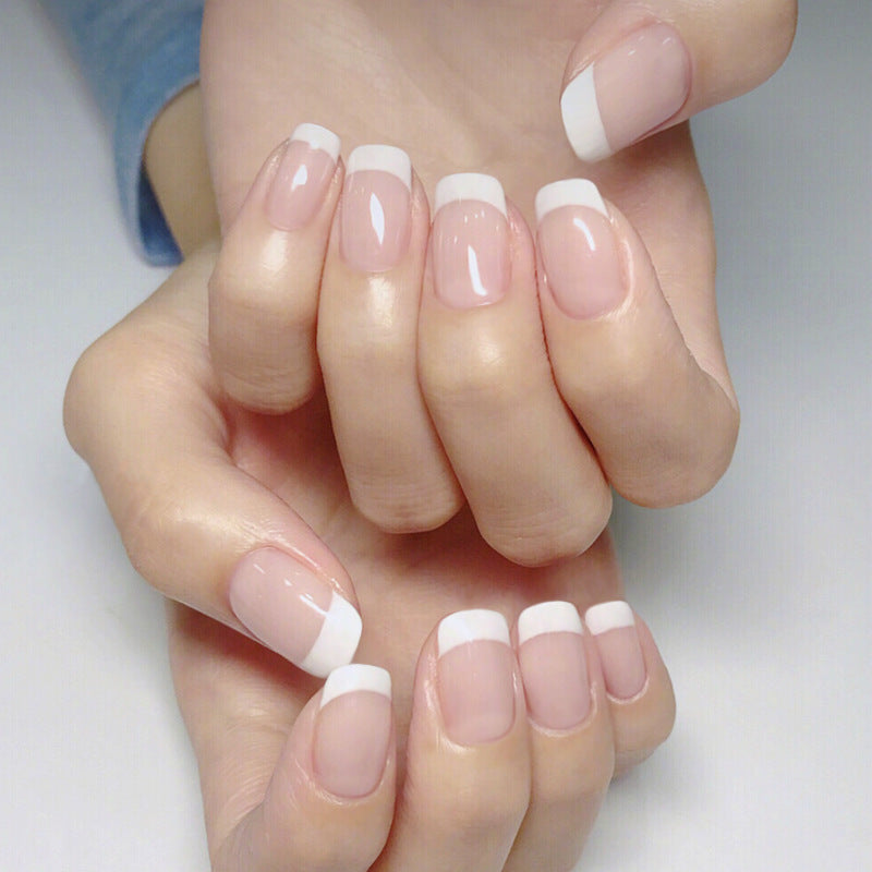 French Long Fake Nails | Κομψά French Νύχια ✨