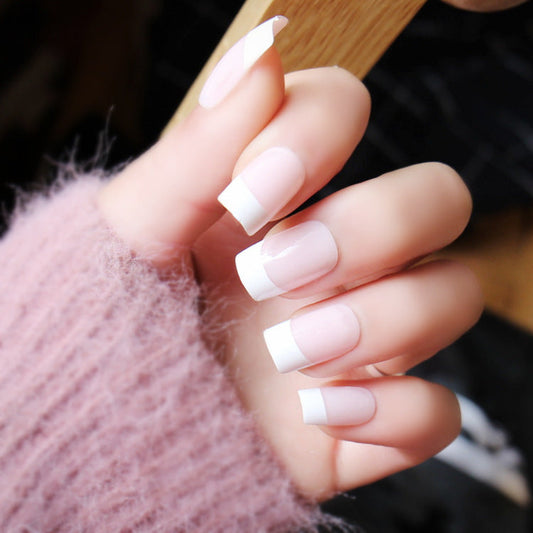 French Long Fake Nails | Κομψά French Νύχια ✨