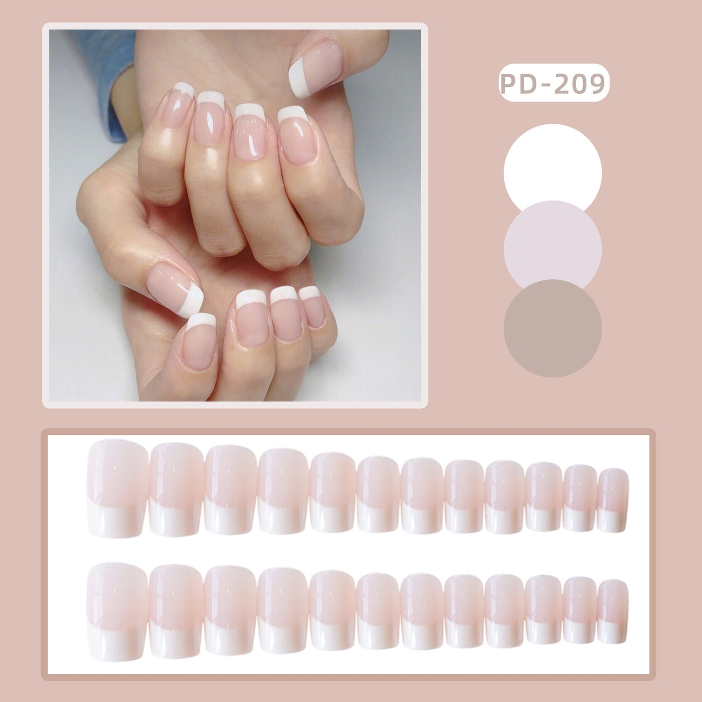 French Long Fake Nails | Κομψά French Νύχια ✨