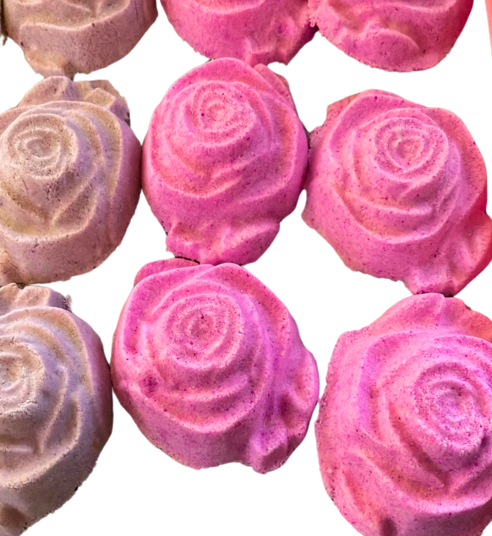 Bath Bomb Frosted Rose White Musk – Luxury Relax & Floral Spa