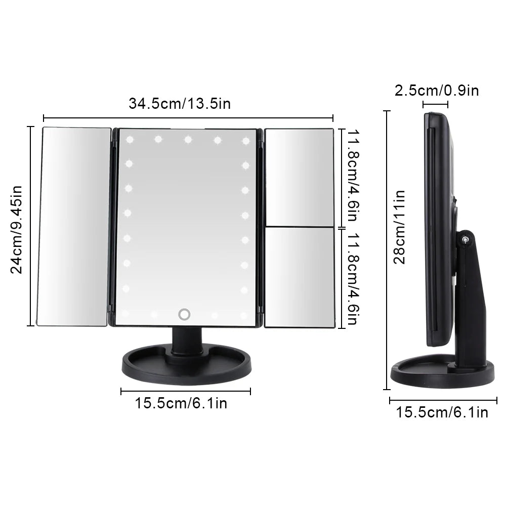 Touch Screen Makeup Mirror with 22 LED Light