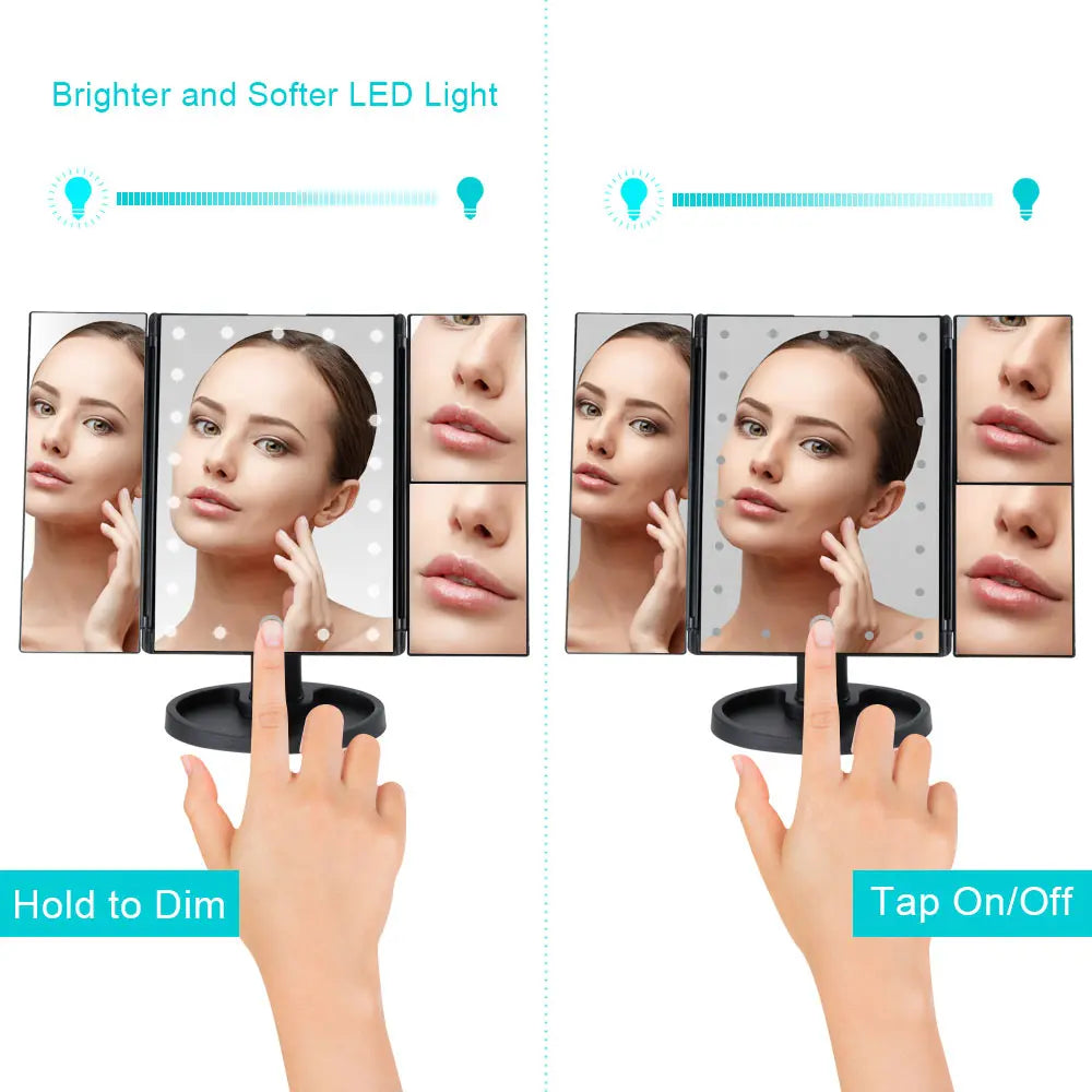 Touch Screen Makeup Mirror with 22 LED Light