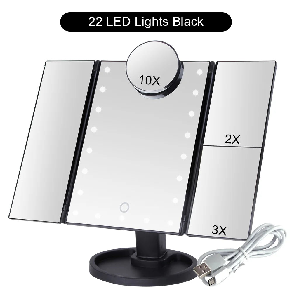 Touch Screen Makeup Mirror with 22 LED Light