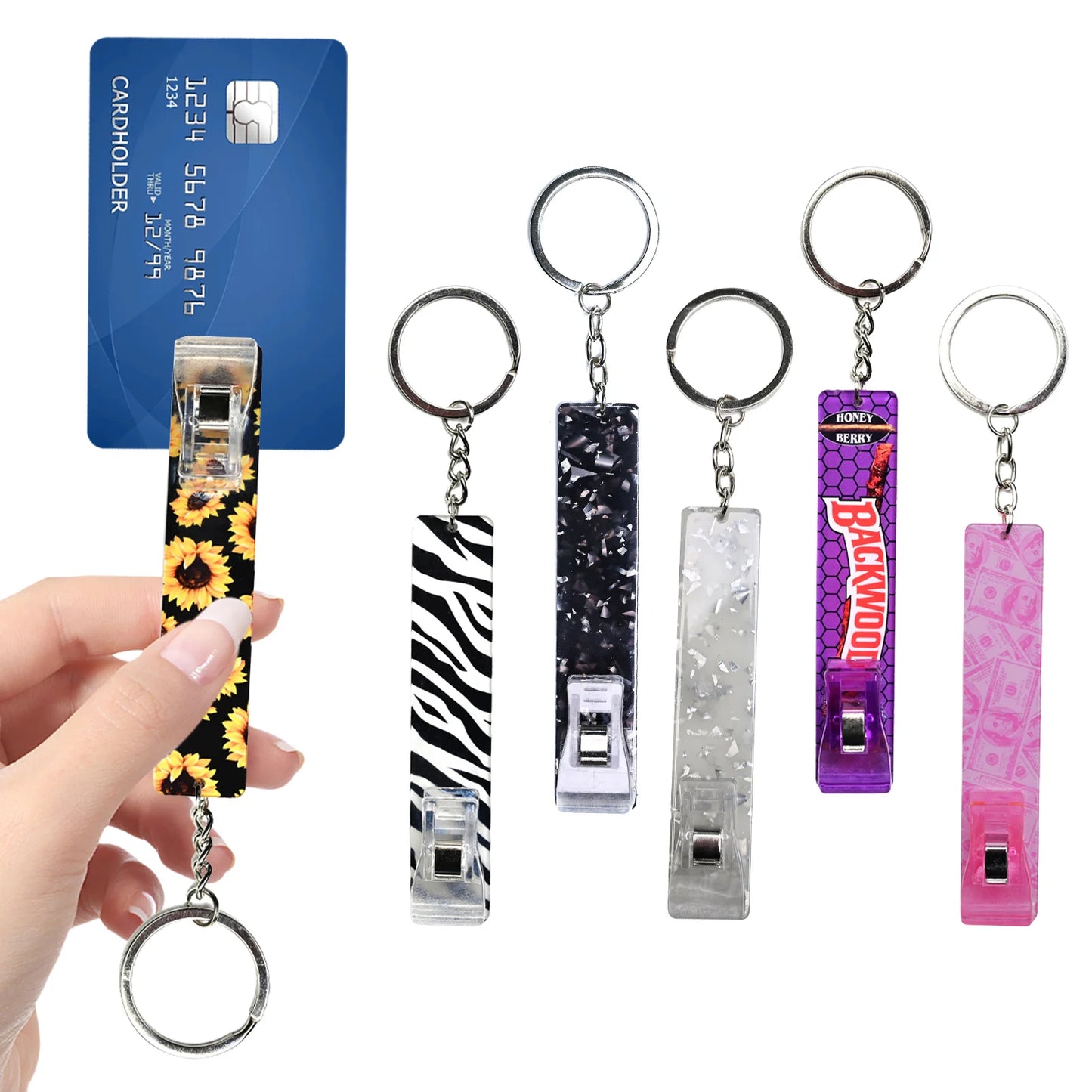 Card Grabber Keychain – Acrylic ATM Clip για Μακριά Νύχια & Stylish Touch
