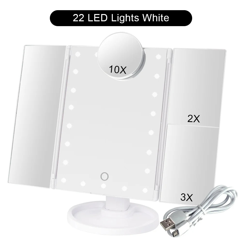 Touch Screen Makeup Mirror with 22 LED Light