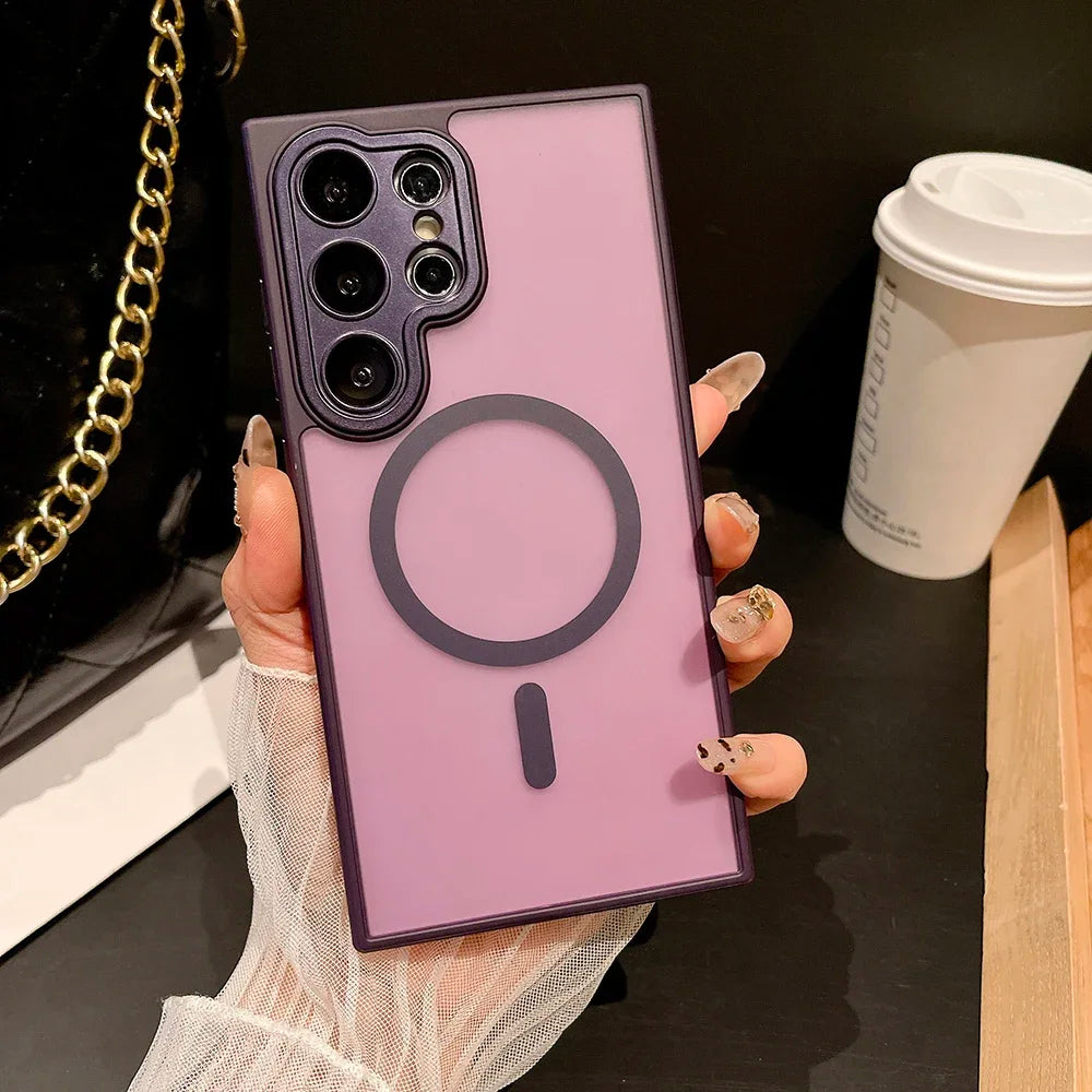 Luxury Matte Armor Magsafe Case – Μαγνητική Θήκη Κινητού με Προστασία & Wireless Charging (Samsung S23/S24/S25 Series)