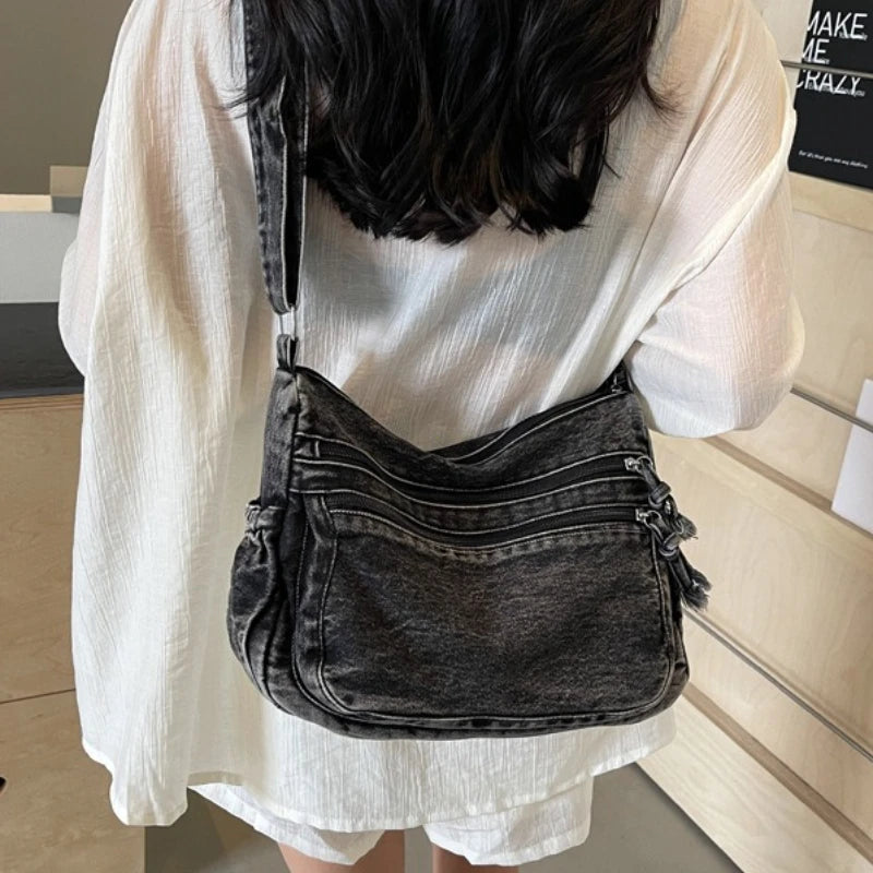 Y2K Denim Shoulder Bag
