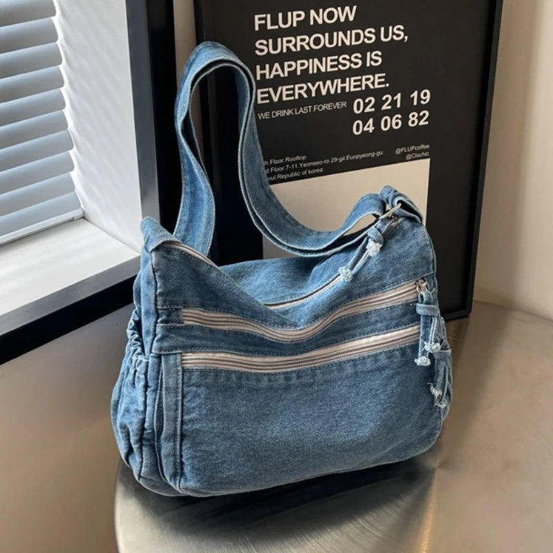Y2K Denim Shoulder Bag