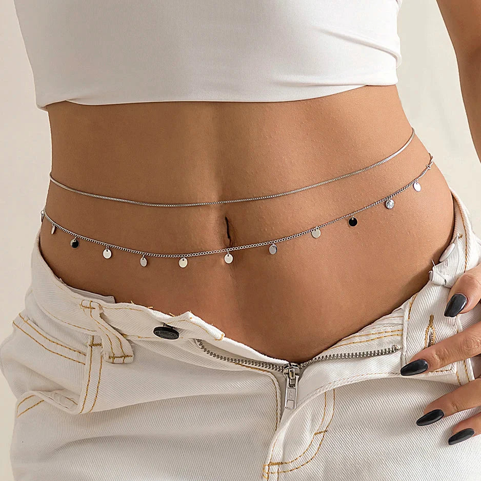 Flat Snake Chain Waist Belly Belt – Βody Chain