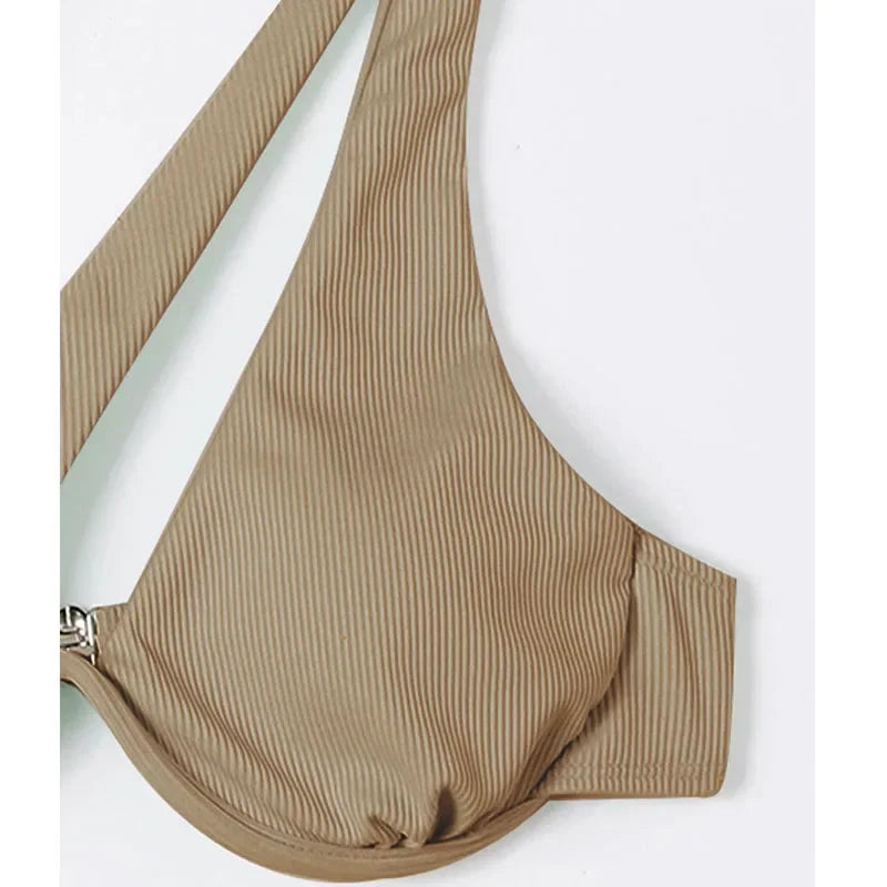 One Shoulder Biquini  Push Up Beach Bikini Set