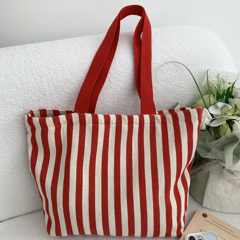 Ριγέ Canvas Tote Bag