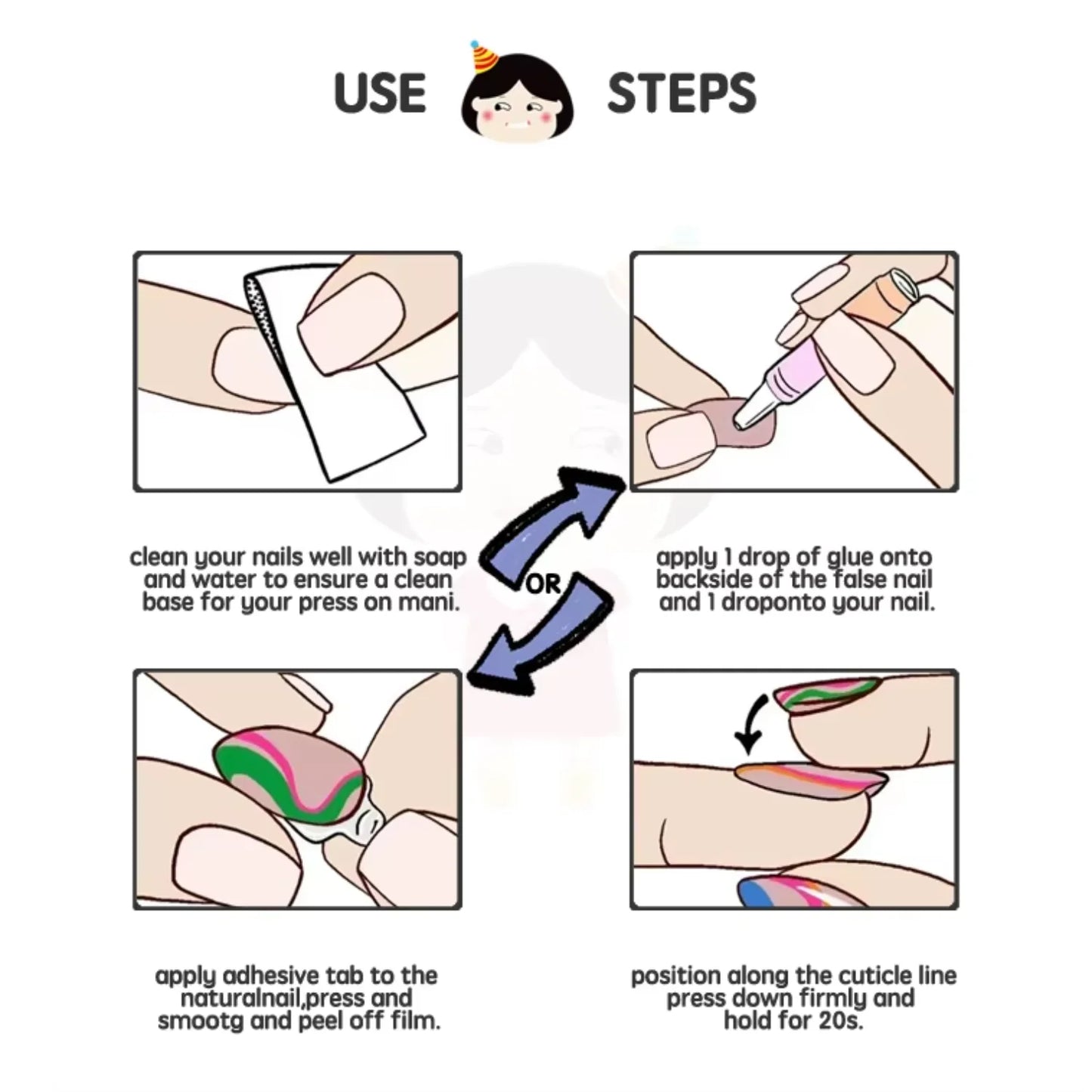 24-Piece Press on Artificial Nails