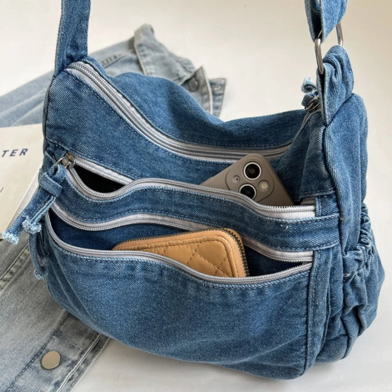 Y2K Denim Shoulder Bag