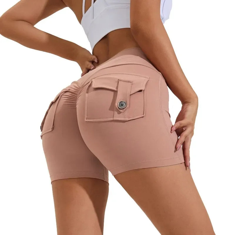 Αθλητικό Shorts Push Up με Τσέπες