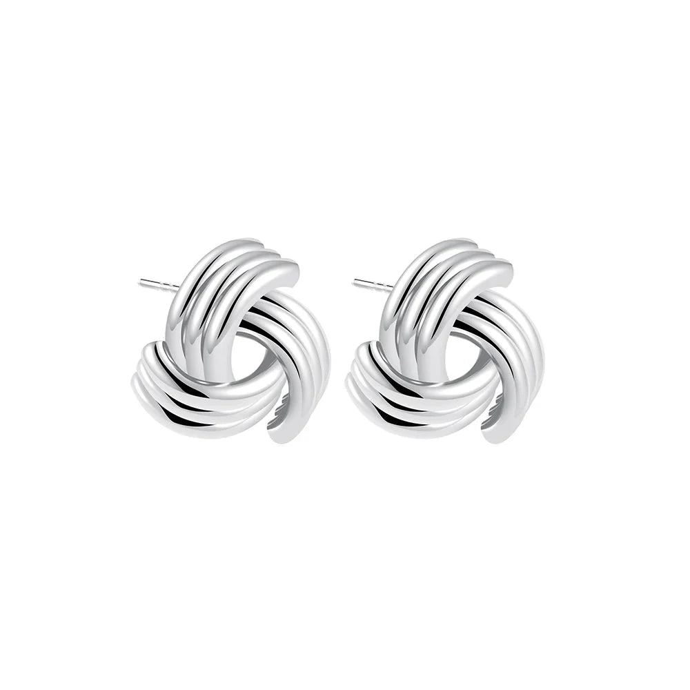 Trendy Stainless Steel Multilayer Circle Twist Knot Earrings