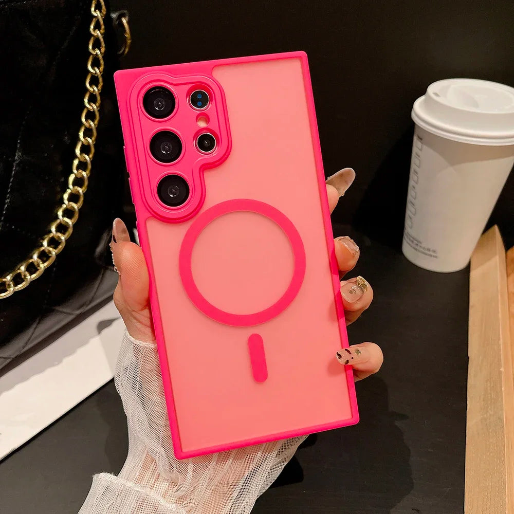 Luxury Matte Armor Magsafe Case – Μαγνητική Θήκη Κινητού με Προστασία & Wireless Charging (Samsung S23/S24/S25 Series)