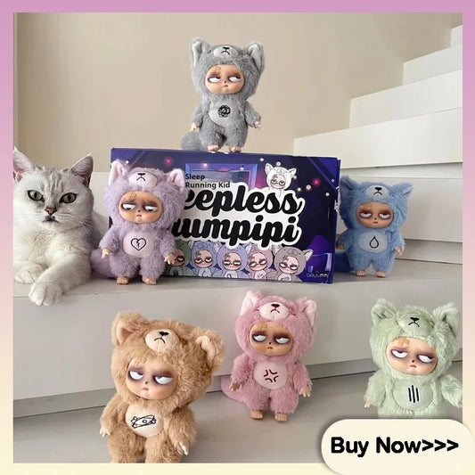 LABUBU Sleep Grumpipi Series Vinyl Face Doll Blind Box rendy Macaro