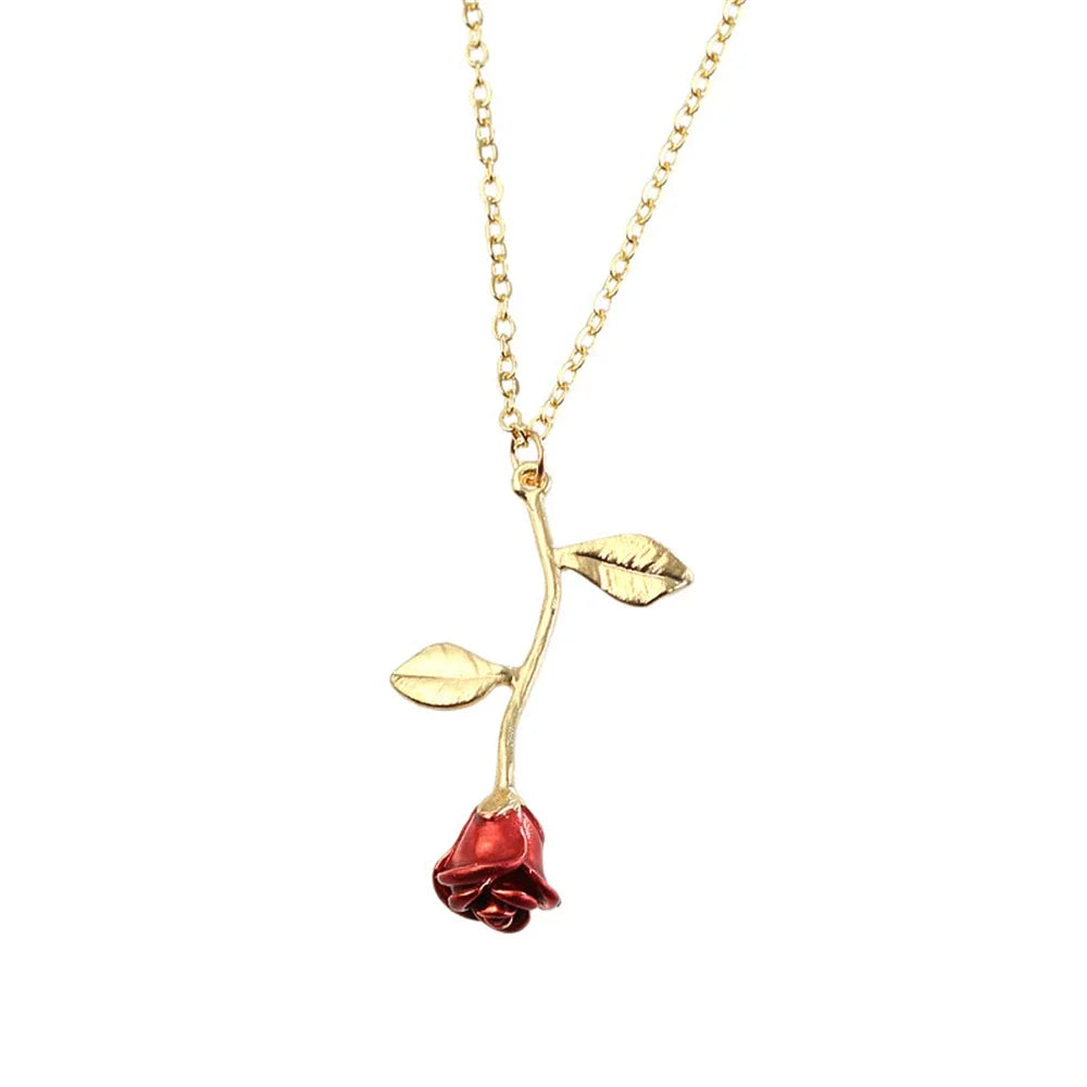3D Rose Flower Necklace