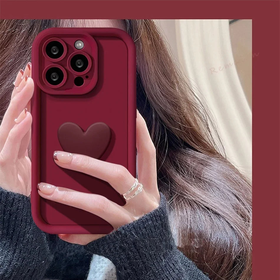 Luxury Heart Case for iPhone X XR XS MAX SE 7 8 Plus 13 14 11 12 15 Pro Max