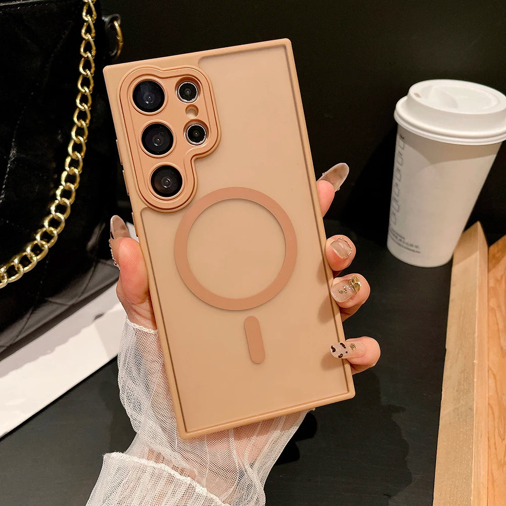 Luxury Matte Armor Magsafe Case – Μαγνητική Θήκη Κινητού με Προστασία & Wireless Charging (Samsung S23/S24/S25 Series)