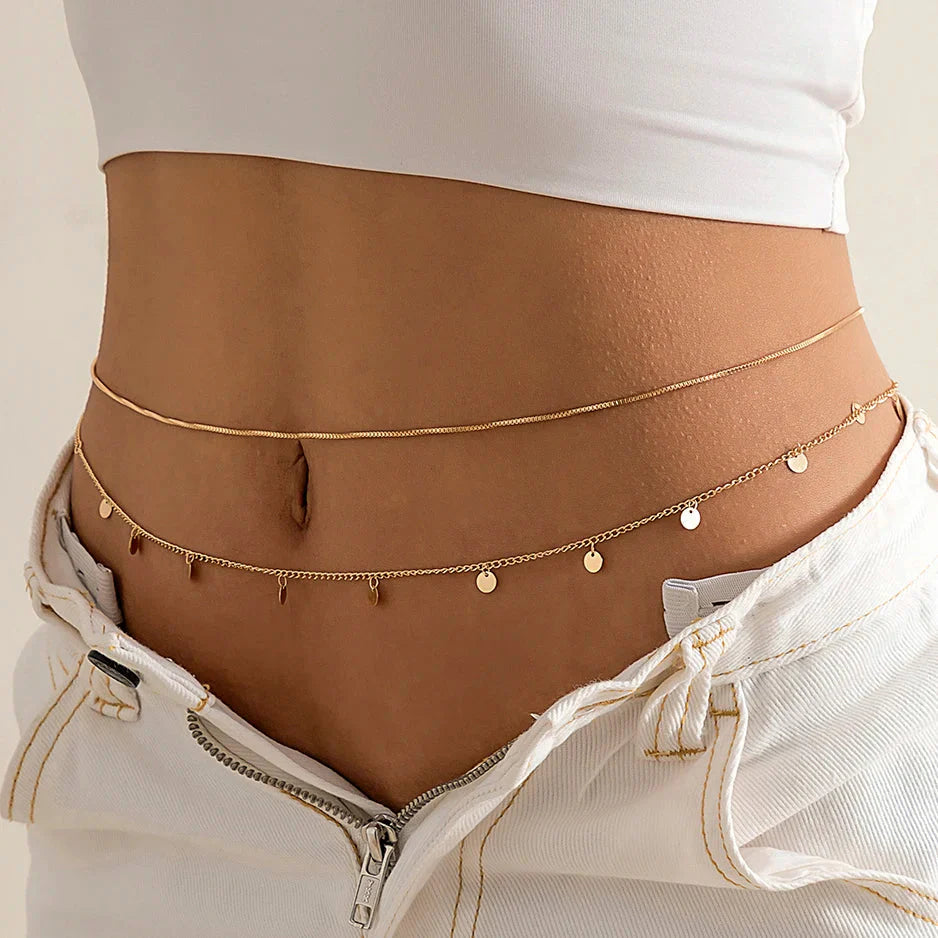 Flat Snake Chain Waist Belly Belt – Βody Chain
