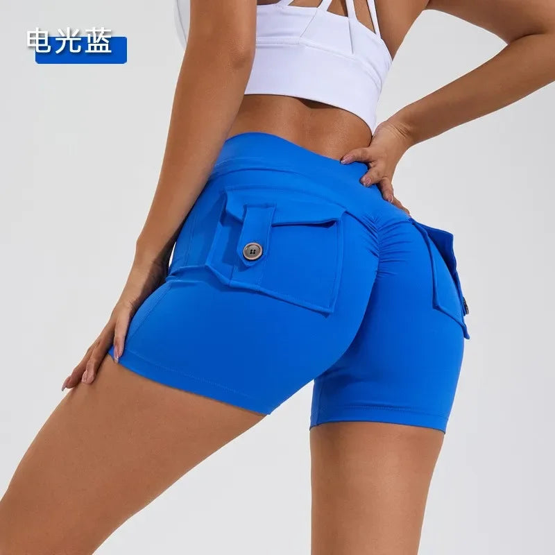 Αθλητικό Shorts Push Up με Τσέπες