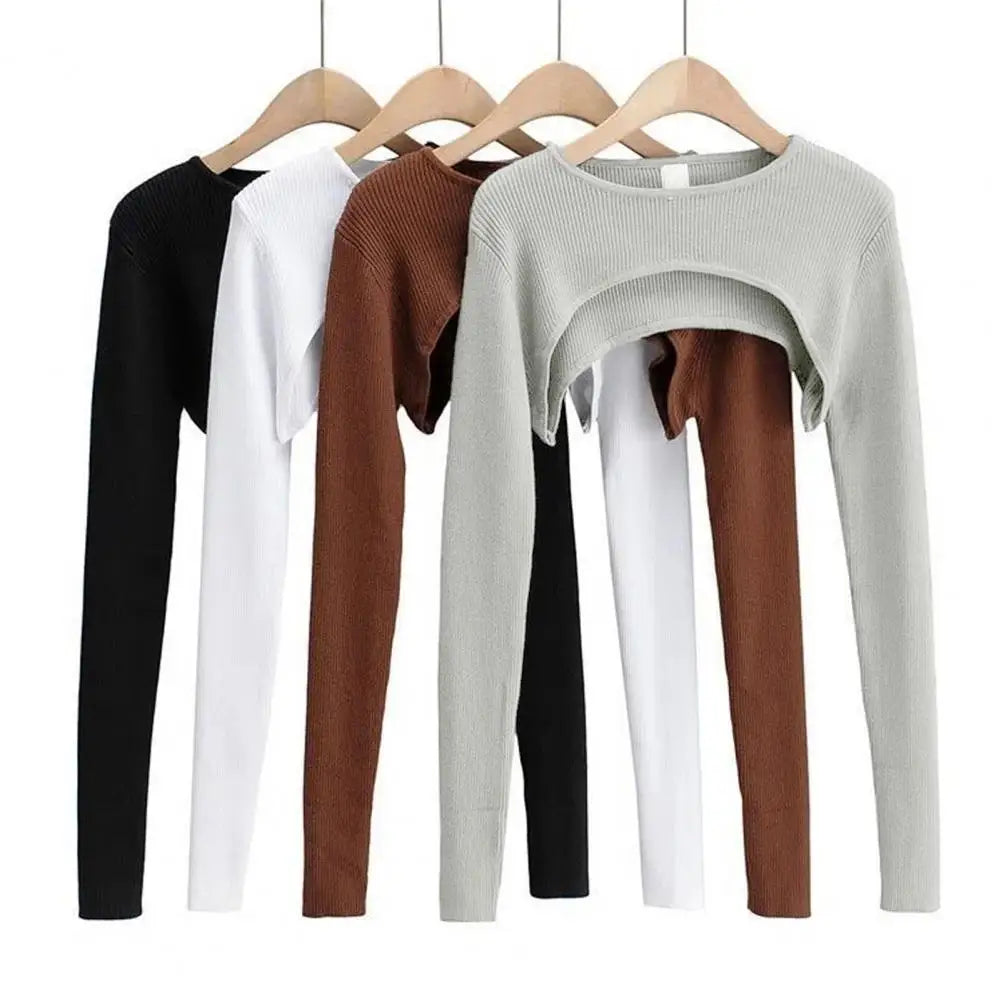 Long-sleeve Top Stylish Women's Crop Top