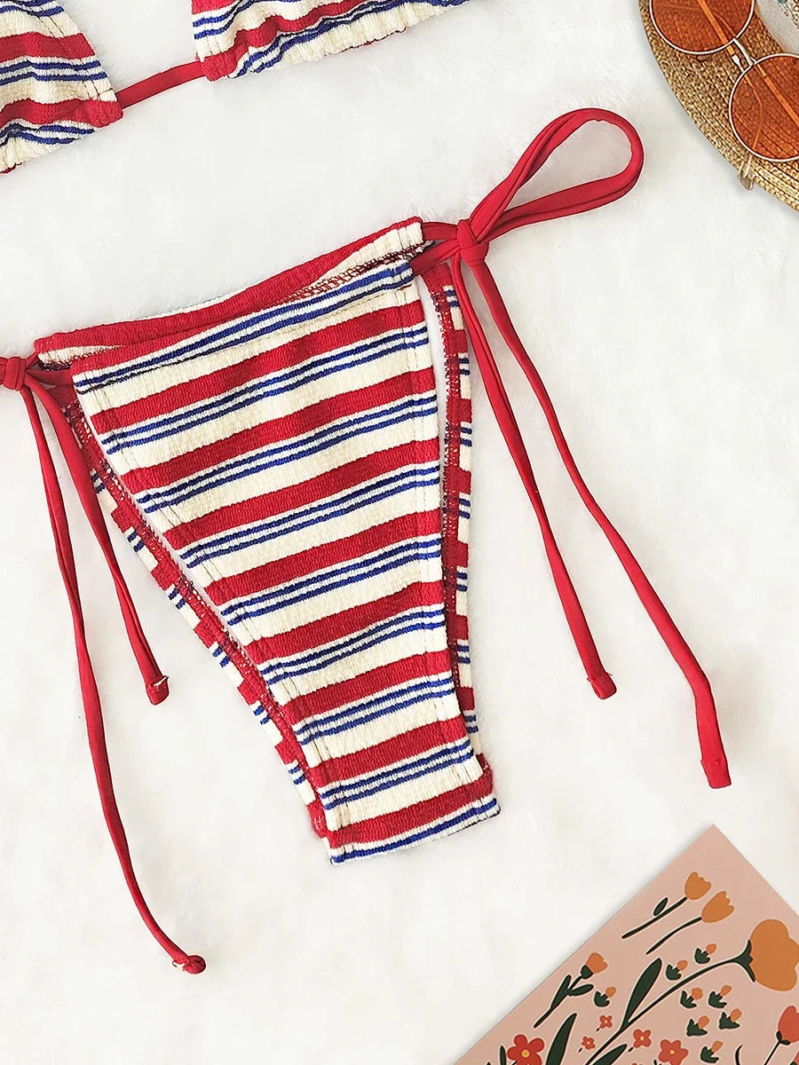 Stripe Triangle Bikini ❤️☀️